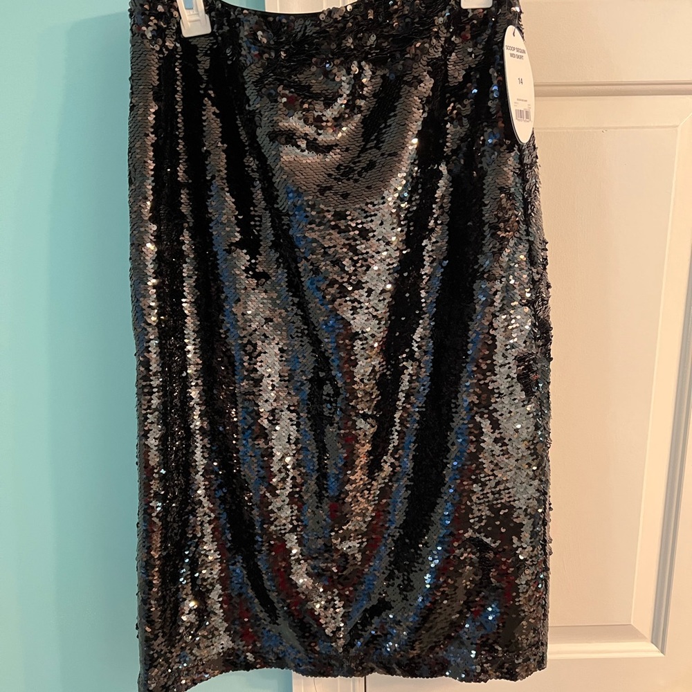 SCOOP| Sequins Midi Black Skirt Size 14